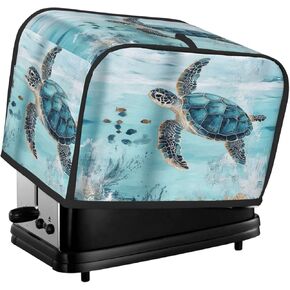 Sea Turtle Teal Blue Ocean Beach Coastal Kitchen Small Appliance Dust Cover with Pockets for Bread Maker Anti-Fingerprint Toaster Lid Home Decorative Storage Organizer in Saudi Arabia