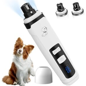 Dog Nail Grinder,Quiet Dog Nail Grinder for Large Medium Small Dogs Paw & Cats Claw, Dual Light USB Rechargeable Electric 2-Speed Pet Toenail Grooming Supplies, Gifts for Cat/Dog Lovers (M2) in Kuwait