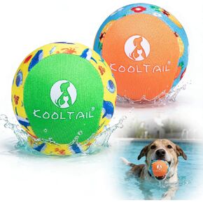 ألعاب حمام السباحة العائمة للكلاب من KOOLTAIL - ألعاب مائية نطاطة للكلاب الصيفية لحمام السباحة، ألعاب تدريب تفاعلية للكلاب، لعبة مضغ، كرات جلب ناعمة ومرنة للكلاب الصغيرة والمتوسطة باللونين الأخضر والبرتقالي in Kuwait