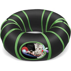 Interactive Cat Toy Ball Fast Rolling in Collapsible Cat Tunnel - 3 Speed Motion Activated, Auto Standby, Hide & Seek Hunting Toy for Indoor Cats & Kittens, USB Rechargeable, Boredom & Anxiety Relief in Saudi Arabia