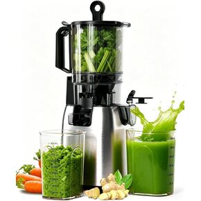 Cold Press Juicer Slow Juicer with Stainless Steel Base, 5.4 Inch Wide Feed Chute, Juicer Machines For Whole Fruits & Vegetables, Slow Masticating Juice Makers in Saudi Arabia