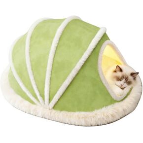 Cat Beds for Indoor Cats, Cat Tent Cat Cave Cat House with Removable Washable Cover, 21.7" Length 15.7" Wide - Light Green in Saudi Arabia