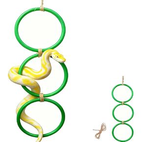 Snake Climbing Rings for Ball Python Corn Snake, Reptile Enrichment Toys for Snake, Ball Python Tank Decor, Reptile Tank Accessories for Bearded Dragon,Lizard,Swing Climbing Hoop Chain(Green) in Kuwait