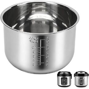 وعاء بديل لطباخ الأرز متوافق مع Aroma ARC-1020SB & ARC-1120SBL، وعاء طبخ الأرز من الفولاذ المقاوم للصدأ سعة 5 لتر / 10 أكواب، وعاء داخلي آمن للغسل في غسالة الأطباق مع تسخين متساوي للأرز والحساء وإعداد الوجبات in Kuwait