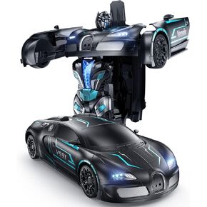 Veeniix V991 Transform Remote Control Car, 1:10 Large Scale, 2 Rechargeable Batteries for 70Min, 2.4GHz Gesture Sensing, One-Key Deformation, Robot Toys Gifts for Boys and Girls in Kuwait