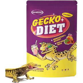 NANEEZOO طعام أبو بريص مع خليط الفاكهة البطيخ، 3 أونصة نظام غذائي أبو بريص كامل للزواحف، أبو بريص المتوج - نسبة عالية من البروتين، تغذية مرطبة in Kuwait