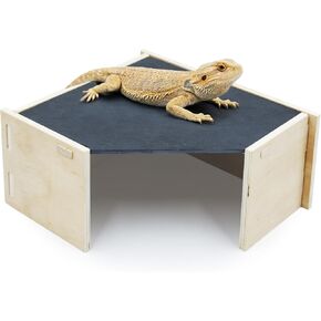 2-in-1 Bearded Dragon Basking Platform with Hideout, Slate Rocks for Reptiles with Base, Leopard Gecko Hides and Caves, Reptile Tank Accessories for Bearded Dragons, Geckos, Ball Pythons, Tortoise in Saudi Arabia