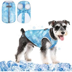 KOOLTAIL Dog Cooling Vest, Sun Protection Easy on off Cooling Pet Shirt Harness with Zipper & Leash Ring, Breathable Summer Quick Dry Clothes, Relief in Hot Weather for Small Medium Large Dogs, Blue M in Saudi Arabia