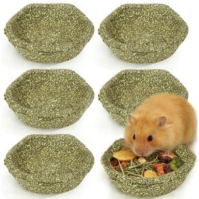 BNOSDM 6 Pcs Hamster Edible Premium Timothy Hay Chew Bowl Rabbit Treats for Teeth Chewing Chinchilla Chew & Decor Toys for Syrian Dwarf Hamsters Gerbils Mice in Kuwait