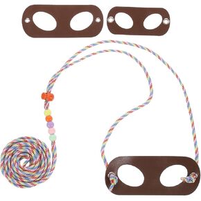 Cabilock Wear-Resistant Adjustable Lizard Leash and Harness Kit for Small Reptiles, Brown Outdoor Small Pet Supply Suitable for Bearded Dragons and Geckos in Kuwait