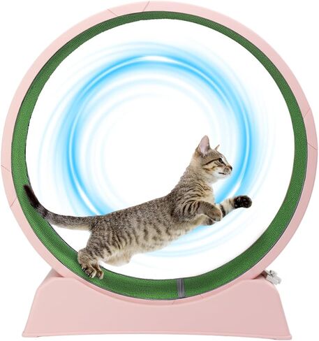 VINGLI Cat Exercise Wheel, 31" Cat Treadmill for Indoor Cats, Cat Running Wheel with Carpeted Runway for Weight Loss & Daily Exercise (Grey) in Saudi Arabia