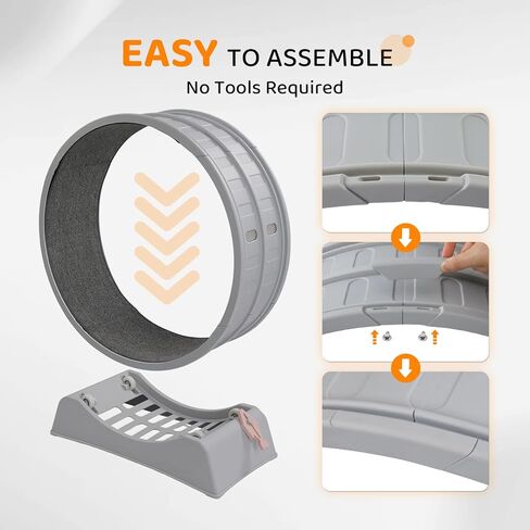 VINGLI Cat Exercise Wheel, 31" Cat Treadmill for Indoor Cats, Cat Running Wheel with Carpeted Runway for Weight Loss & Daily Exercise (Grey) in Saudi Arabia