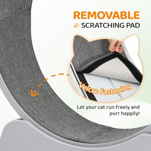 VINGLI Cat Exercise Wheel, 31" Cat Treadmill for Indoor Cats, Cat Running Wheel with Carpeted Runway for Weight Loss & Daily Exercise (Grey) in Saudi Arabia