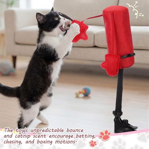 1 Pcs Cat Punching Bag with Boxing Gloves Filled with Catnip Punching Bag Play Gym Action Indoor Kitten Exercise and Fun Activity in Kuwait