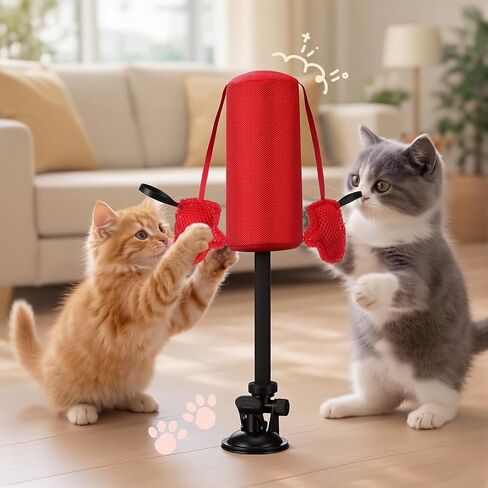 1 Pcs Cat Punching Bag with Boxing Gloves Filled with Catnip Punching Bag Play Gym Action Indoor Kitten Exercise and Fun Activity in Kuwait