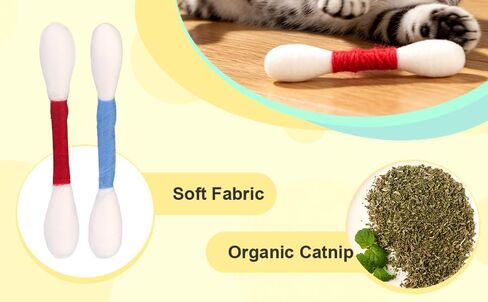 6 Pk Giant Q Tip Cats Toy for Boredom Durable Dental Teething Ropes, Big Interactive Felt Kitty Kicker Play, Play Anxiety Digestive Aid Lover Gift in Kuwait