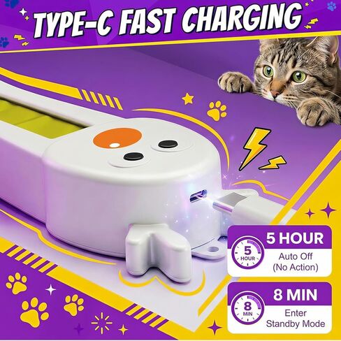 Interactive Cat Toy for Indoor Cats: Door-Mounted Automatic Moving Enrichment Cat Toy with Adjustable Motion Modes, Rechargeable Electric for Kittens & Bored Adult Cats, Hands-Free Pet Play Accessory in Kuwait