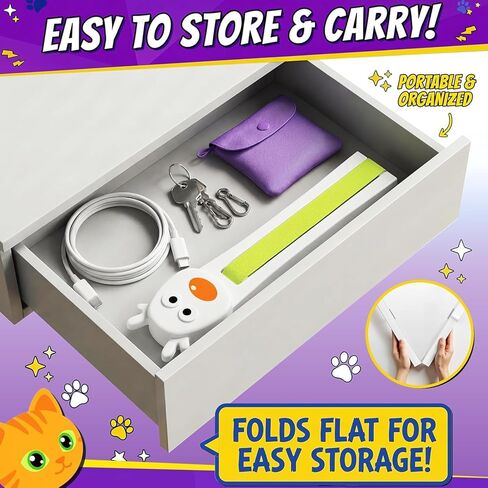 Interactive Cat Toy for Indoor Cats: Door-Mounted Automatic Moving Enrichment Cat Toy with Adjustable Motion Modes, Rechargeable Electric for Kittens & Bored Adult Cats, Hands-Free Pet Play Accessory in Kuwait