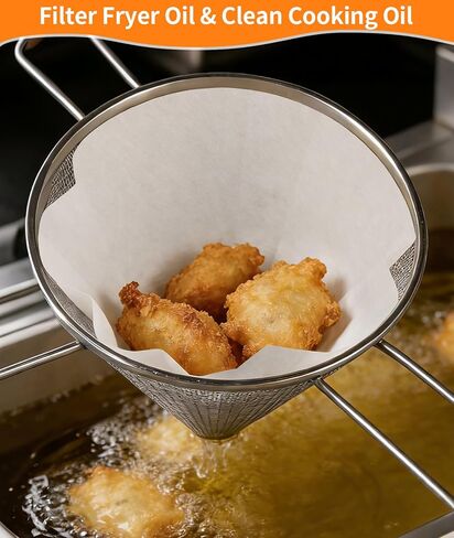 Cooking Oil Filter 25 Pack, 10 Inch Fryer Oil Filter, Maple Syrup Filter, Non Woven Frying Oil Filter for Crumbs, Sediment, Frying Oil, Maple Syrup, Grease & Beeswax, Fits Restaurant, Cafe, Food Truck in Saudi Arabia