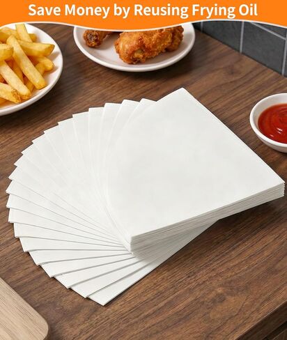 Cooking Oil Filter 25 Pack, 10 Inch Fryer Oil Filter, Maple Syrup Filter, Non Woven Frying Oil Filter for Crumbs, Sediment, Frying Oil, Maple Syrup, Grease & Beeswax, Fits Restaurant, Cafe, Food Truck in Saudi Arabia