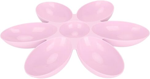 Alomejor Petal Shaped Cat Food Bowl FoodGrade Plastic 6 Grids Pet Feeding Bowl for Food and Water, Portable Cat for Lovers and Owners (Blue) in Kuwait