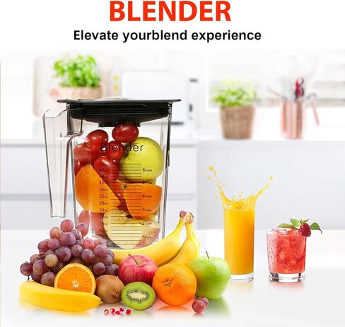 وعاء بديل سعة 90 أونصة لخلاط Blendtec، متوافق مع موديلات 570 575 625 650 725 759 800 825 885، يناسب السلسلة الكلاسيكية/المصممة/المحترفة/التجارية، ويشمل الحاوية والشفرة والغطاء in Kuwait