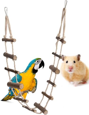 Bird Ladder, Hamster Ladder, Squirrel Toys. Hamster Bridge Squirrel Cage Accessories, Rope Climbing Toys in Kuwait