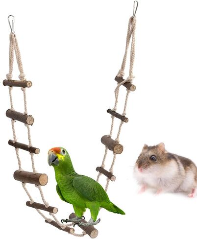 Bird Ladder, Hamster Ladder, Squirrel Toys. Hamster Bridge Squirrel Cage Accessories, Rope Climbing Toys in Kuwait