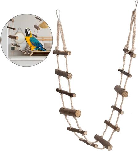 Bird Ladder, Hamster Ladder, Squirrel Toys. Hamster Bridge Squirrel Cage Accessories, Rope Climbing Toys in Kuwait