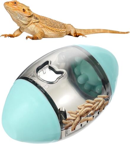 Bearded Dragon Toys Interactive Lizard Feeder Toys Rugby Shape Gecko Feeder Ball for Bearded Dragon Enrichment Gecko Small Animals Enrichment Accessories in Kuwait