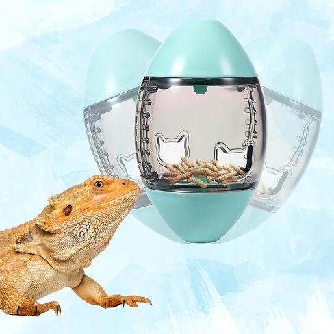 Bearded Dragon Toys Interactive Lizard Feeder Toys Rugby Shape Gecko Feeder Ball for Bearded Dragon Enrichment Gecko Small Animals Enrichment Accessories in Kuwait