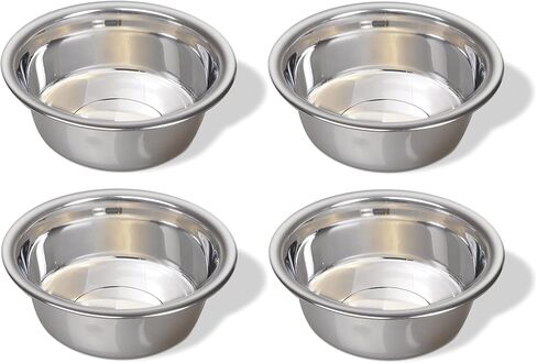Greendale - 4 Pack - Cat Food Bowls - 1.8 Cups (425 ml) - Stainless Steel Cat Bowls - Perfect for Cat Food, Water and as Replacement Bowls for Elevated Stands. Great for Cats, Kittens & Small Dogs in Kuwait