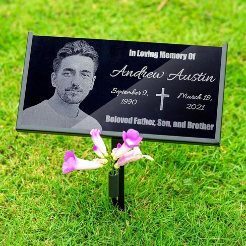 Grave Marker Stand,Heavy Duty Gravestone Holder,Memorial,Memorial Plaque Support for Pet,Dog,Cat,Tombstone,Headstone,Garden Memorial Stone Stand (for 16"X8" Plaque) in Kuwait
