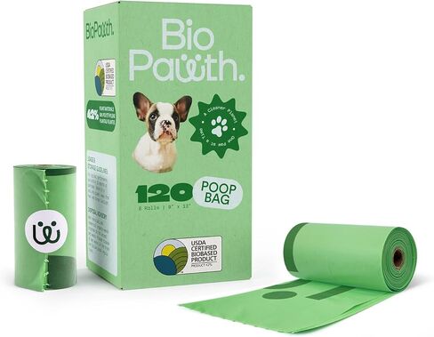 Dog Poop Bags, USDA Certified Biobased Product (42%), Extra Thick & Leak-Proof, Unscented, Single Roll Pet Waste Bag for Dogs & Cats, 300 Count in Kuwait