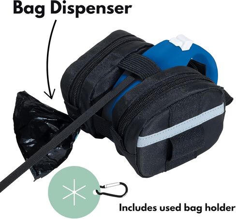Gracie To The Rescue Leash Bag, compatible with flexi retractable leash, Treat and Poo Bag Holder for leash, Waste Bag Holder (Black) in Saudi Arabia