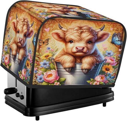 Coffee Brown Interesting 4 Slice Toaster Cover Dust And Fingerprint Bread Maker Cover Bakeware Protector Washable Appliance Covers Kitchen Accessories For Home Kitchen Women Gift in Saudi Arabia