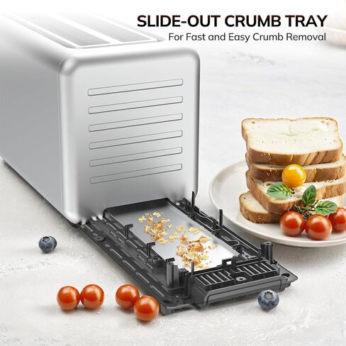 Keenstone 4 Slice Touch Screen Toasters with Wide Slot, 1400W Stainless Steel Smart Toaster for Bagels, Waffles, Muffin - Timer, Defrost, Reheat & Memory Function, Family Breakfast Toaster in Kuwait