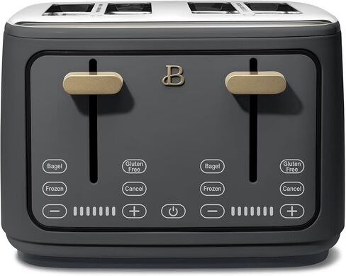 4 Slice Toaster with Touch Control Panel, 1800W Fast Heating, 7 Toast Shade Levels, Extra Wide Slots for Bagels, Removable Crumb Tray (Oyster Gray) in Saudi Arabia