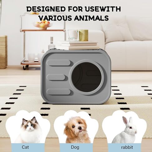 KAMABOKO Cat House for Indoor & Outdoor Cats, Resin Weatherproof Cat House with Camera-Shaped Design, Ventilated Spacious Assemble Easily for Home & Yard (Blue) (Gray) in Saudi Arabia
