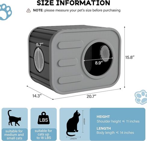 KAMABOKO Cat House for Indoor & Outdoor Cats, Resin Weatherproof Cat House with Camera-Shaped Design, Ventilated Spacious Assemble Easily for Home & Yard (Blue) (Gray) in Saudi Arabia