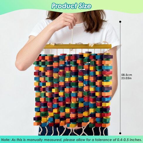 DBNESS 23 Inch Extra Large Bird Toy, 336PCS Colorful Natural Chew Wood Blocks Hanging Parrot Tearing Toys, Birds Cage Accessories for Macaws, Amazon Parrots, African Grey, Cockatoos in Kuwait