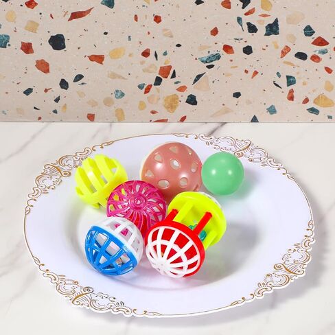 6 Pcs Foraging Ball Bird Toys, Feeder Toys, Foot Talon Toy, Chewing Training Rattle Bell Balls, Parrot Cage Toys for Parakeets, Cockatiels, Conures, Love Birds and Other Small to Medium Birds in Kuwait