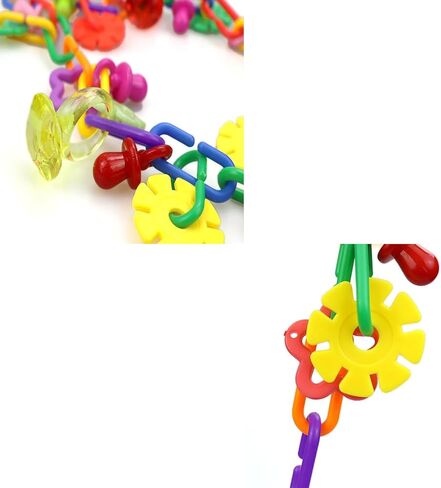 (2 Pack) Bird Necklace Toy Rainbow Necklace Bird Toy Chewing Toy Cage Links Bird Swing, Climbing Chain for Small Sized Birds, Small Bird Necklace Toy. in Kuwait
