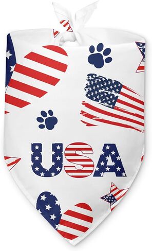 American Flag Dog Bandana 250th Anniversary United States of America Memorial Independence Day 4th of July USA Pet Dog Triangle Scarf Accessories Holiday Photo Props for Small Medium Large Dogs Cats in Kuwait