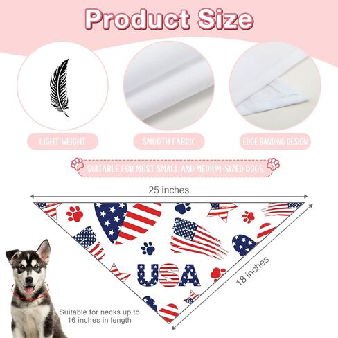 American Flag Dog Bandana 250th Anniversary United States of America Memorial Independence Day 4th of July USA Pet Dog Triangle Scarf Accessories Holiday Photo Props for Small Medium Large Dogs Cats in Kuwait