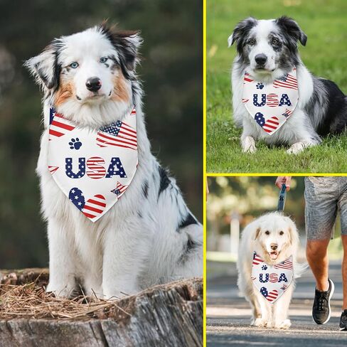 American Flag Dog Bandana 250th Anniversary United States of America Memorial Independence Day 4th of July USA Pet Dog Triangle Scarf Accessories Holiday Photo Props for Small Medium Large Dogs Cats in Kuwait