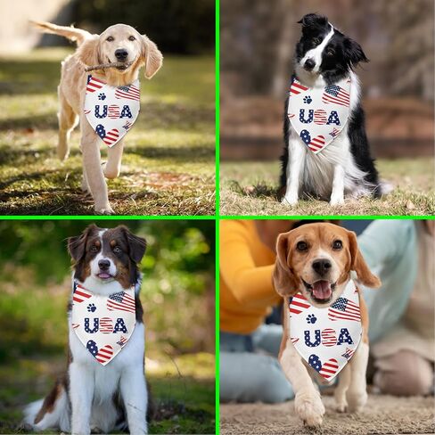 American Flag Dog Bandana 250th Anniversary United States of America Memorial Independence Day 4th of July USA Pet Dog Triangle Scarf Accessories Holiday Photo Props for Small Medium Large Dogs Cats in Kuwait