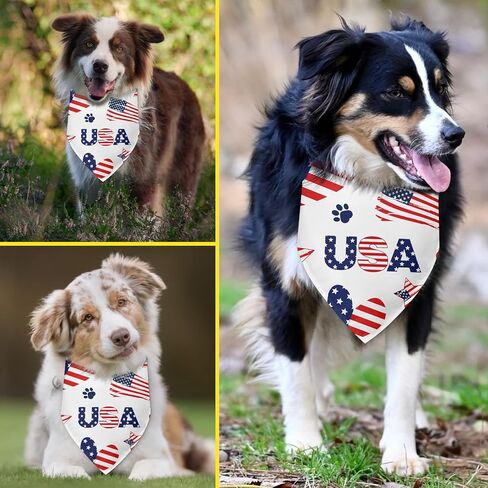 American Flag Dog Bandana 250th Anniversary United States of America Memorial Independence Day 4th of July USA Pet Dog Triangle Scarf Accessories Holiday Photo Props for Small Medium Large Dogs Cats in Kuwait