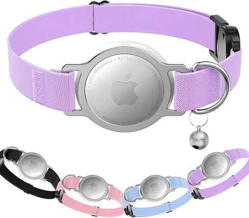طوق AirTag للقطط، طوق تعقب القطط بعلامة هوائية منفصلة مع حامل Airtag مدمج متوافق مع علامة Apple Air Tag، أطواق تتبع الحيوانات الأليفة فائقة المرونة ومريحة للقطط والقطط (أزرق) in Kuwait