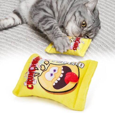 Catnip Cat Toys Potato Chips, Soft and Durable Crinkle Sound with Catnip Inside, Interactive Cat Toys for Indoor Cats Kitten Kicker Chew Exercise Cat Nip Toys 5 Inches in Kuwait